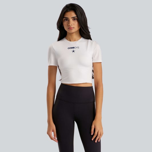  Dallas Cowboys lululemon Women's Wundermost Ultra-Soft Nulu Cropped T-Shirt - White