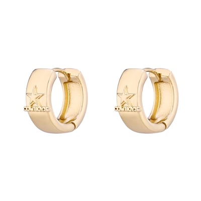  Dallas Cowboys LUV AJ Women's Logo Monaco Huggie Earrings - Gold