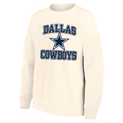 Dallas Cowboys Mitchell & Ness Women's Heart & Soul Plus Size Sweatshirt - Cream