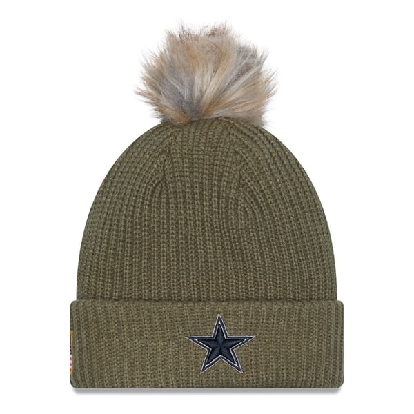 Cowboys  Green Knit Pom-Pom Beanie Dallas Cowboys Hand Knit Hat - Unique Pattern With Fab Faux  main image 4