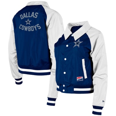 Dallas Cowboys New Era Women's Coaches Raglan Full-Snap Jacket - Navy