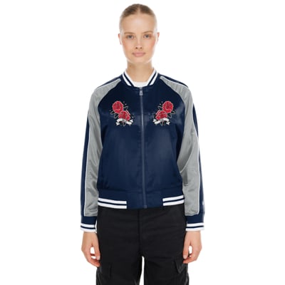  Dallas Cowboys New Era Women's Lifestyle Satin Jacket - Navy