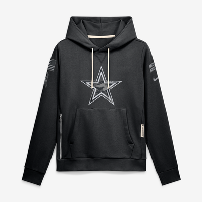  Dallas Cowboys Nike Women's 2026 Salute to Service Sideline Dri-FIT Pullover Hoodie - Black