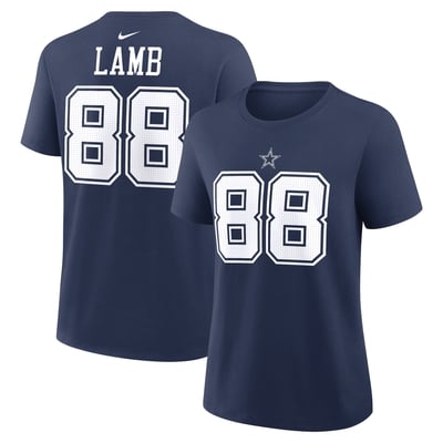 CeeDee Lamb Dallas Cowboys Nike Women's Name & Number T-Shirt - Navy