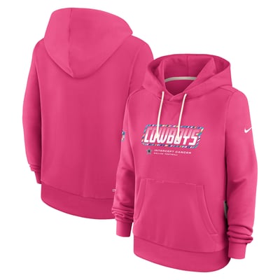  Dallas Cowboys Nike Women's 2026 NFL Crucial Catch Sideline Standard Issue Dri-FIT Pullover Hoodie - Pink