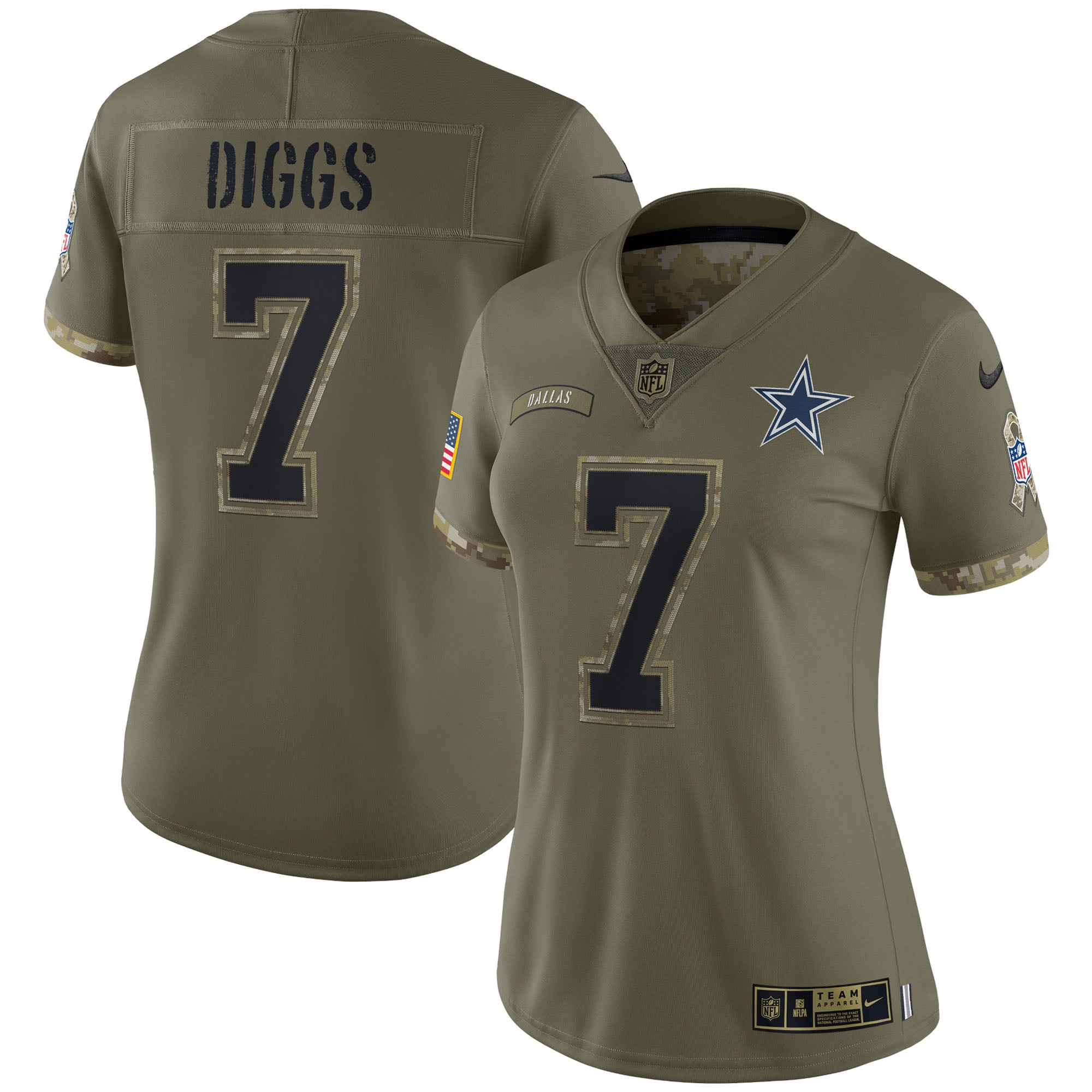 Women's Nike Trevon Diggs Olive Dallas Cowboys Salute To Service