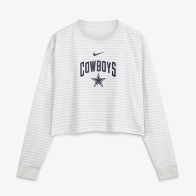 Dallas Cowboys Nike Women's Loose Fit Crop Top - White
