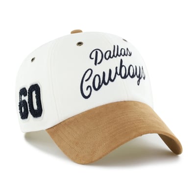 Dallas Cowboys Stoney Clover Lane x '47 Women's Cursive Clean Up Adjustable Hat - Cream/Tan