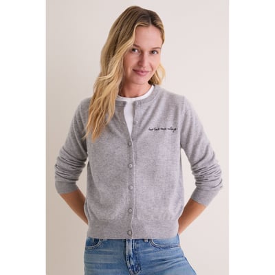 Dallas Cowboys Tuckernuck Women's Full-Button Cashmere Cardigan - Gray