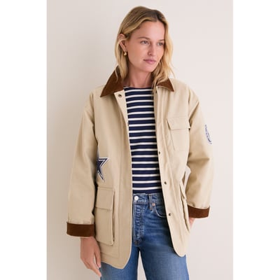 Dallas Cowboys Tuckernuck Women's Full-Snap Barn Jacket - Stone