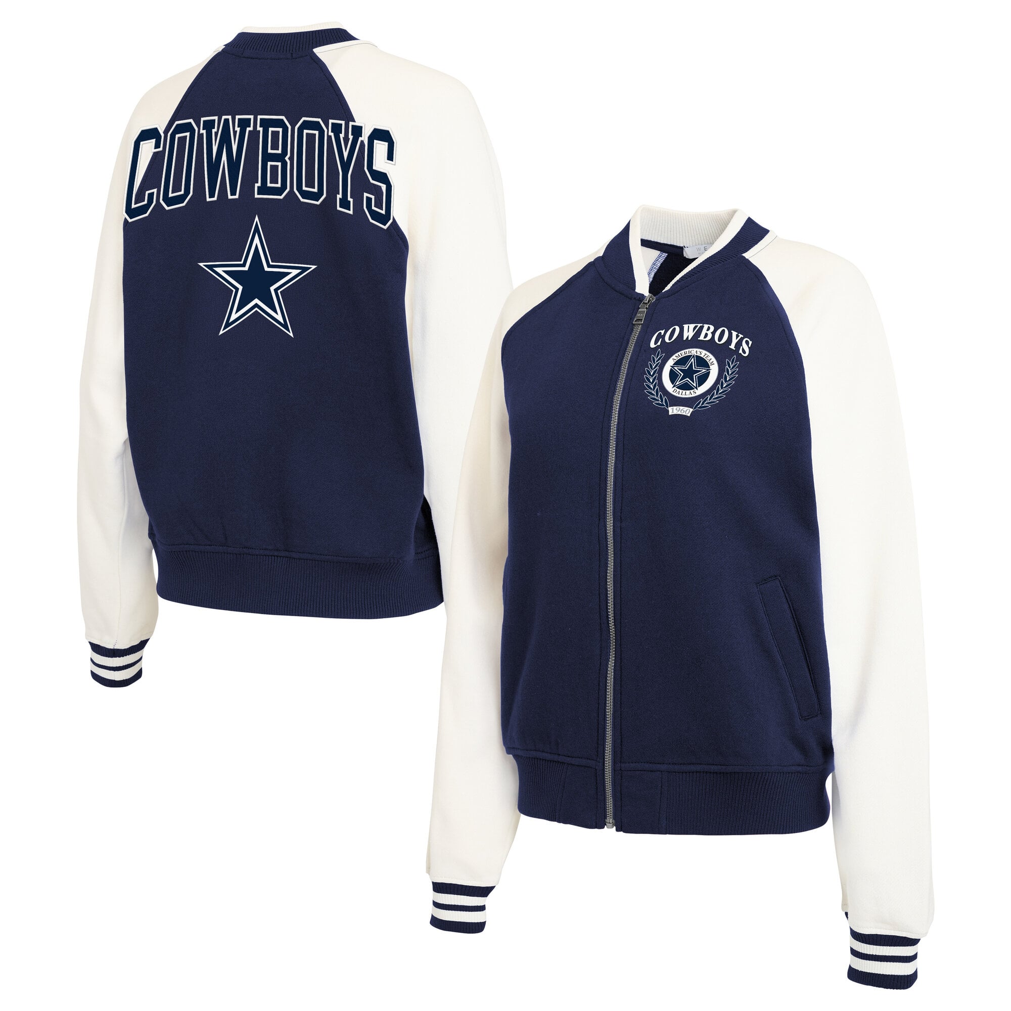Women s Dallas Cowboys WEAR By Erin Andrews Navy Full Zip Fleece women-s-dallas-cowboys-wear-by-erin-andrews-navy-full-zip-fleece