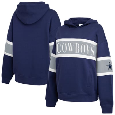  Dallas Cowboys WEAR by Erin Andrews Women's Stripe Hoodie - Navy