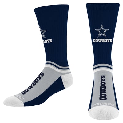 Dallas Cowboys For Bare Feet Youth Team Cushion Crew Socks