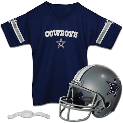 Dallas Cowboys Franklin Sports Youth NFL Deluxe Helmet & Jersey Set - Navy
