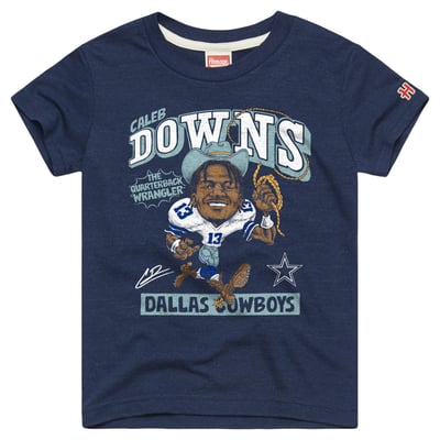 Caleb Downs Dallas Cowboys Homage Youth Caricature T-Shirt - Navy