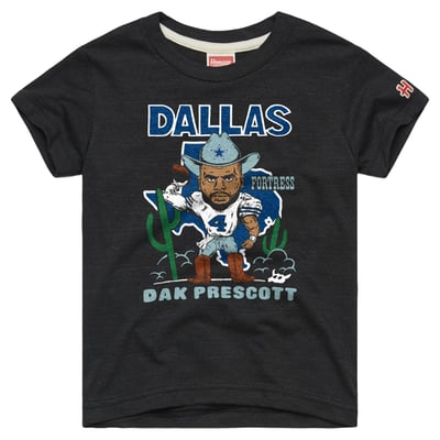 Dak Prescott Dallas Cowboys Homage Youth Caricature T-Shirt - Charcoal