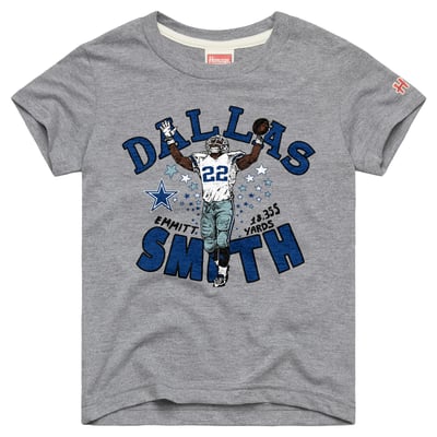 Emmitt Smith Dallas Cowboys Homage Youth Retired Greats T-Shirt - Gray