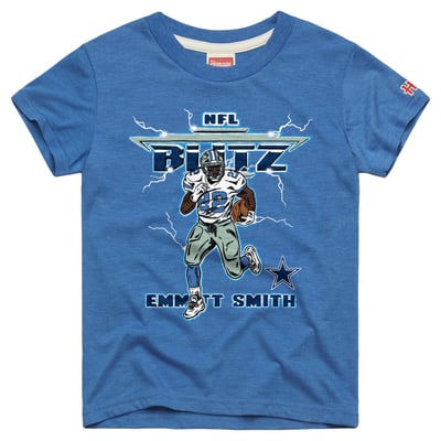 Emmitt Smith Dallas Cowboys Homage Youth NFL Blitz Tri-Blend T-Shirt - Royal