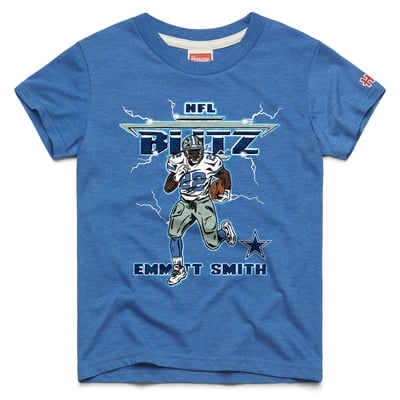 Emmitt Smith Dallas Cowboys Homage Youth NFL Blitz Tri-Blend T-Shirt - Royal