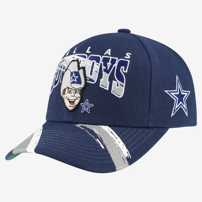 Dallas Cowboys Mitchell & Ness Youth Big Head Pro Crown Adjustable Hat - Navy
