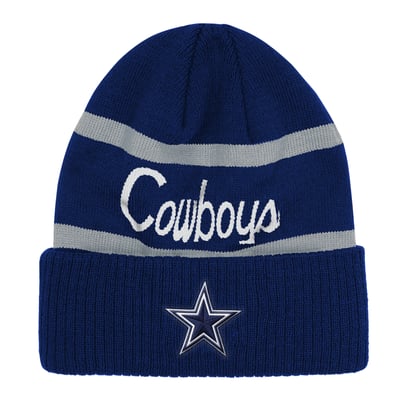 Dallas Cowboys Mitchell & Ness Youth Head Coach Cuffed Knit Hat - Navy
