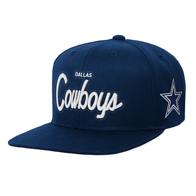Dallas Cowboys Mitchell & Ness Youth Head Coach Flat Brim Adjustable Hat - Navy
