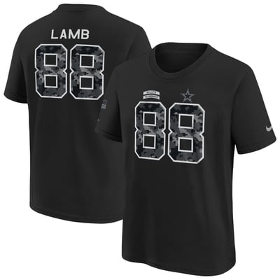 CeeDee Lamb Dallas Cowboys Nike Youth 2026 Salute to Service Name & Number T-Shirt - Black