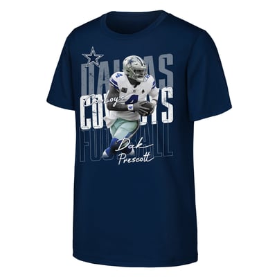 Dak Prescott Dallas Cowboys Outerstuff Youth Legendary Player Card T-Shirt - Navy
