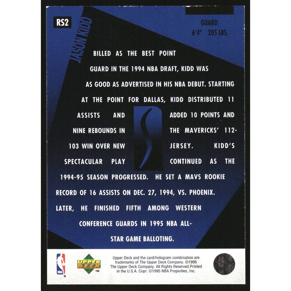 1994-95 Upper Deck Rookie Standouts #RS2 Jason Kidd