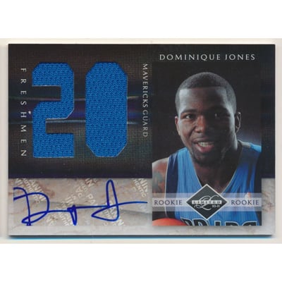2010-11 Limited Freshmen Jumbo Jersey Numbers Signatures #25 Dominique Jones