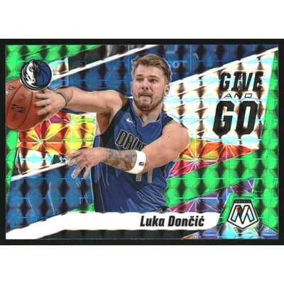 2019-20 Panini Mosaic Give and Go Mosaic Green #10 Luka Doncic