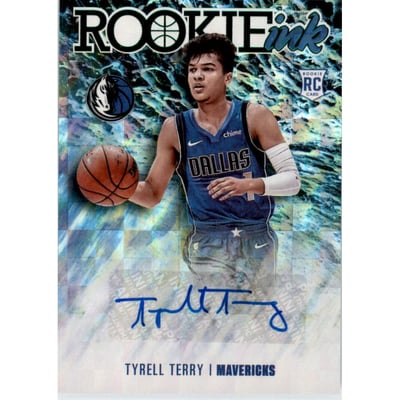 2020-21 Hoops Rookie Ink Green #49 Tyrell Terry