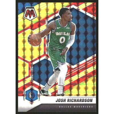 2020-21 Panini Mosaic Mosaic Choice Fusion Red and Yellow #148 Josh Richardson