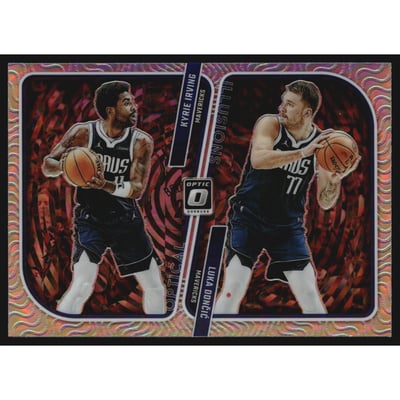 2023-24 Donruss Optic Optical Illusions Holo #4 Kyrie Irving/Luka Doncic