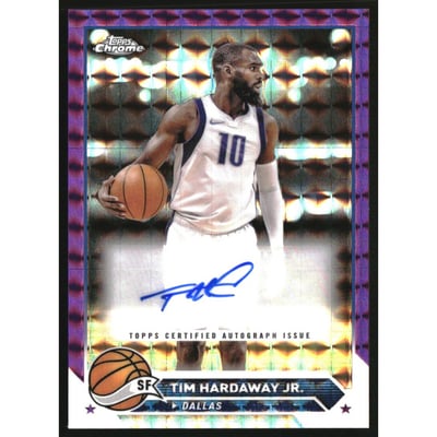 2023-24 Topps Chrome Autographs Purple Geometric Refractors #CGTHJ Tim Hardaway Jr.