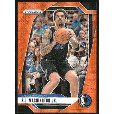 2024-25 Panini Prizm Prizms Orange Wave #174 P.J. Washington Jr.