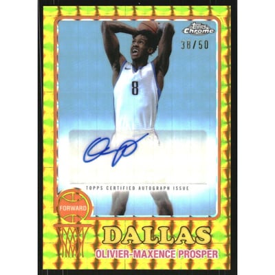 2024-25 Topps Chrome '73 Topps Autographs Gold Geometric Refractors #73TAOP Olivier-Maxence Prosper