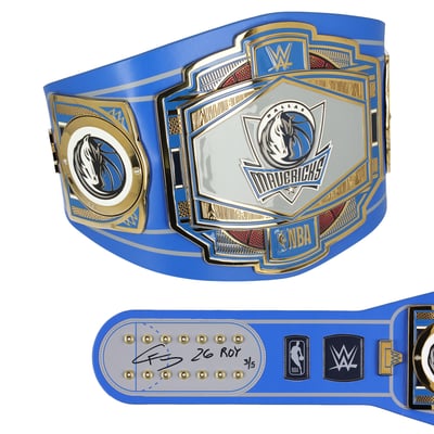 Cooper Flagg & Dirk Nowitzki Dallas Mavericks Autographed Fanatics Authentic WWE Legacy Title Belt with Multiple Inscriptions - Limited Edition of 5