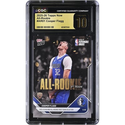 Cooper Flagg Dallas Mavericks 2025-26 Topps Now All-Rookie #AR01 CGC Authenticated PRISTINE 10 Rookie Card