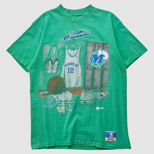 Dallas Mavericks Nutmeg Mills 90s T-shirt - Green - S by Fanatics Real Vintage