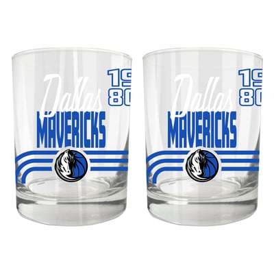 Dallas Mavericks Two-Piece 12oz. Heritage Rocks Glass Set