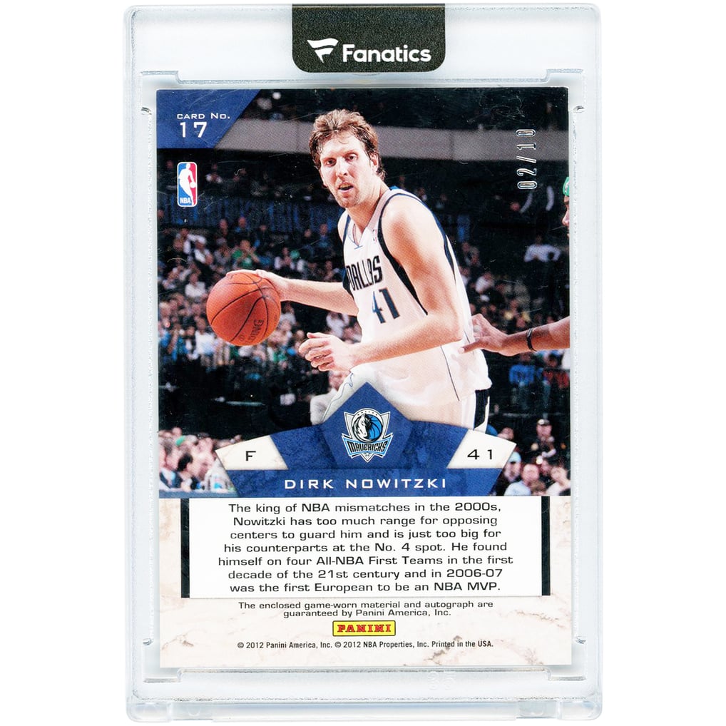 Dirk Nowitzki Dallas Mavericks Autographed 2012-13 Panini Limited 