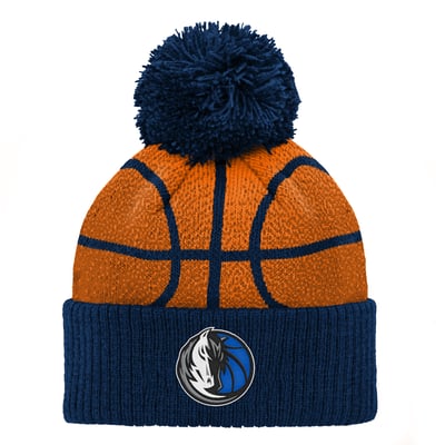 Dallas Mavericks Infant Basketball Head Cuffed Knit Hat with Pom - Navy