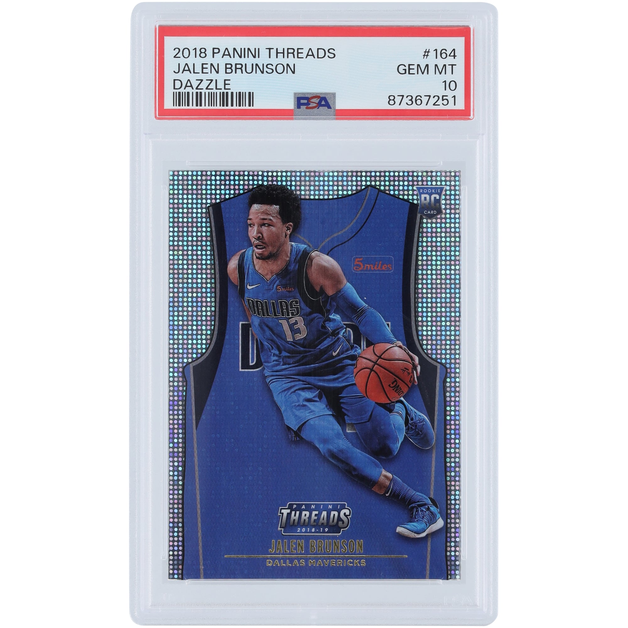 Jalen Brunson Dallas Mavericks 2018-19 Panini Threads Dazzle #164 