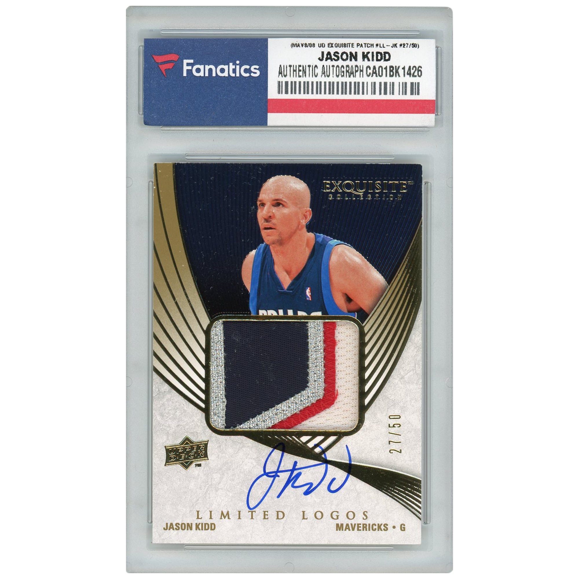 Jason Kidd Dallas Mavericks Autographed 2008 Upper Deck Exquisite 
