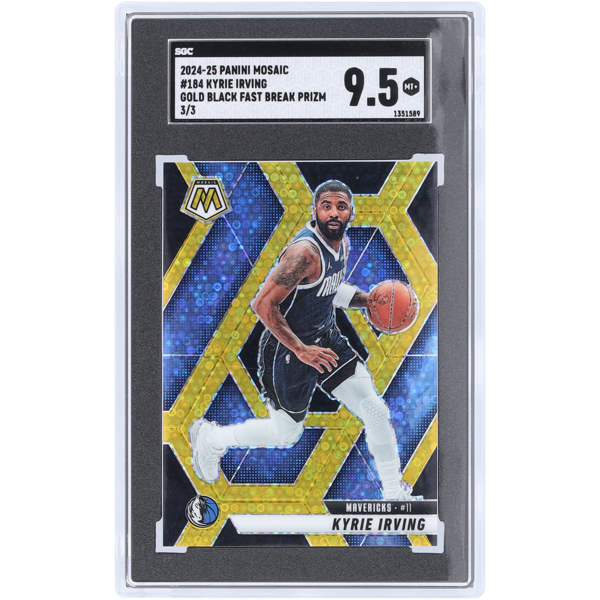 Kyrie Irving Dallas Mavericks 2024-25 Panini Mosaic Gold Black 
