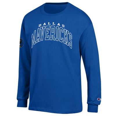  Dallas Mavericks Champion Jersey Long Sleeve T-Shirt - Blue