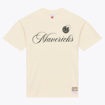  Dallas Mavericks Mitchell & Ness Hardwood Classics Cookies & Cream T-Shirt - Cream