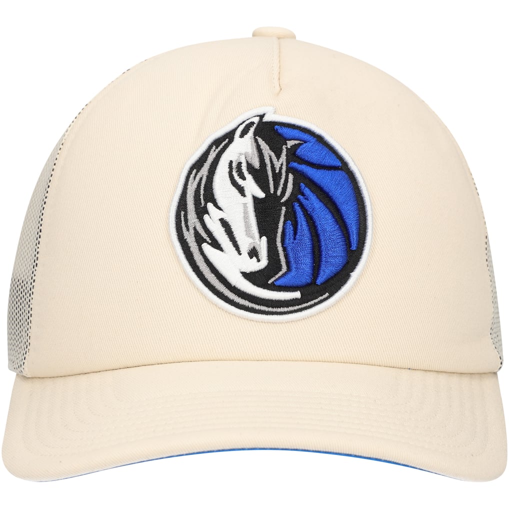 Dallas Mavericks Mitchell & Ness Trucker Adjustable Hat - Cream
