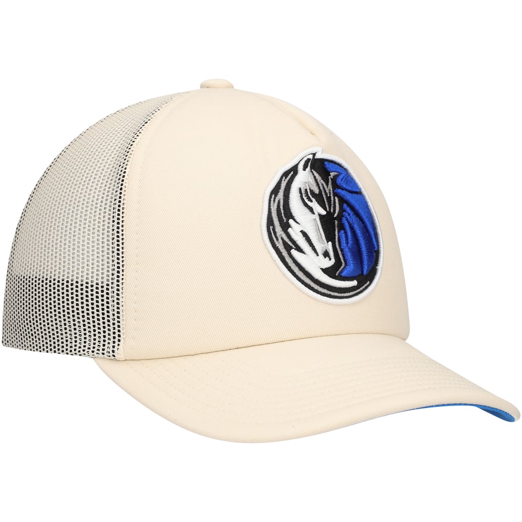 Dallas Mavericks Mitchell & Ness Trucker Adjustable Hat - Cream